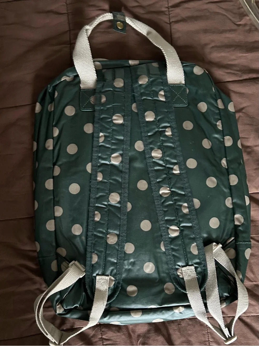 Cath Kidston Forest Green Polka Dot button spot Backpack
